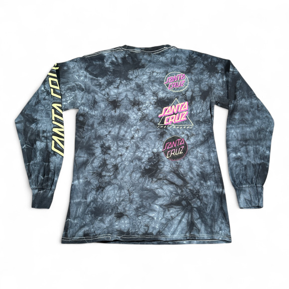 Santa Cruz Shirt Adult SMALL Gray Tie Dye Long Sleeve Skater - Picture 1 of 7